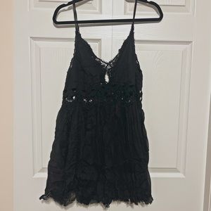 Free People black lace dress Lg
